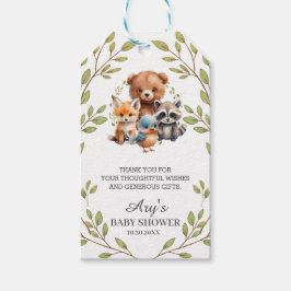 Rustic Greenery Woodland Baby Shower Tack Fav Presentetikett