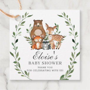 Rustic Greenery Woodland Baby Shower Tack Gåvor Etiketter