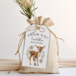 Rustic Greenery Woodland Baby Shower Tack Presentetikett