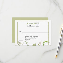 Rustic Gren Greenery Response Card OSA Kort