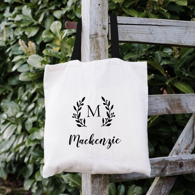 Rustic Gren Monogram Tygkasse (Skapare uppladdad)