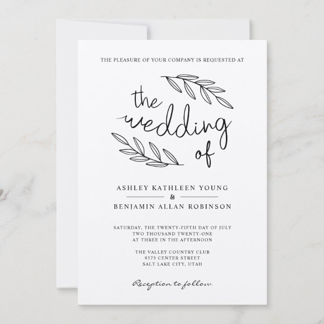 Rustic Grenar bröllopsinbjudan Inbjudningar (Framsida)