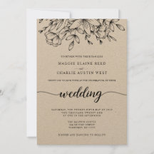 Rustic Grenar bröllopsinbjudan