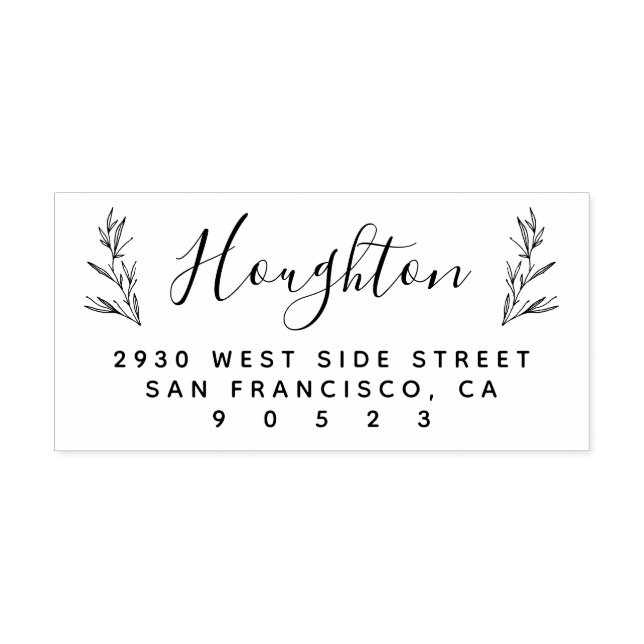 Rustic Grenar Hand-skriptad Returadress Stämpel (Tryck)