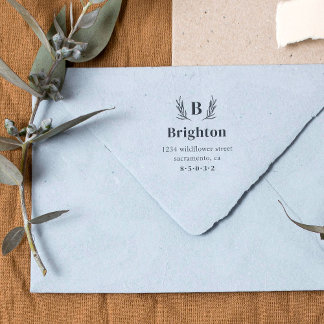 Rustic Grenar Monogram Returadress Stämpel