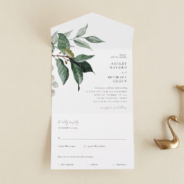 Rustic Grey All-in-One-bröllopsinbjudan