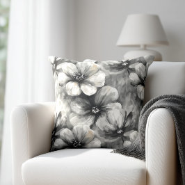 Rustic Grey Floral Kudde
