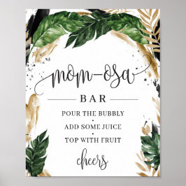 Rustic grey tropical löv mamma-osa pub-tecken poster