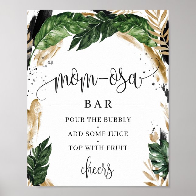 Rustic grey tropical löv mamma-osa pub-tecken poster (Framsidan)