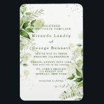 Rustic Grey Vineyard White Wedding bjudande Magnet<br><div class="desc">Den här designen har löv i grönt emerald vattencolor färg,  klassisk vit och ljust grönt vacker bakgrund. Underbar för ditt gröna bröllop firande!</div>