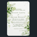 Rustic Grey Vineyard White Wedding bjudande Magnet<br><div class="desc">Den här designen har löv i grönt emerald vattencolor färg,  klassisk vit och ljust grönt vacker bakgrund. Underbar för ditt gröna bröllop firande!</div>