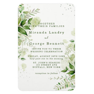 Rustic Grey Vineyard White Wedding bjudande Magnet