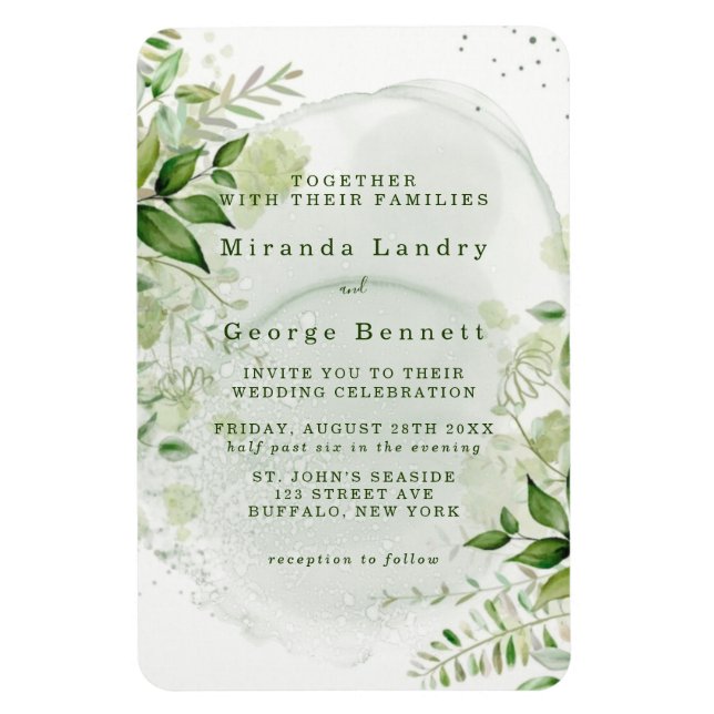 Rustic Grey Vineyard White Wedding bjudande Magnet (Vertikal)