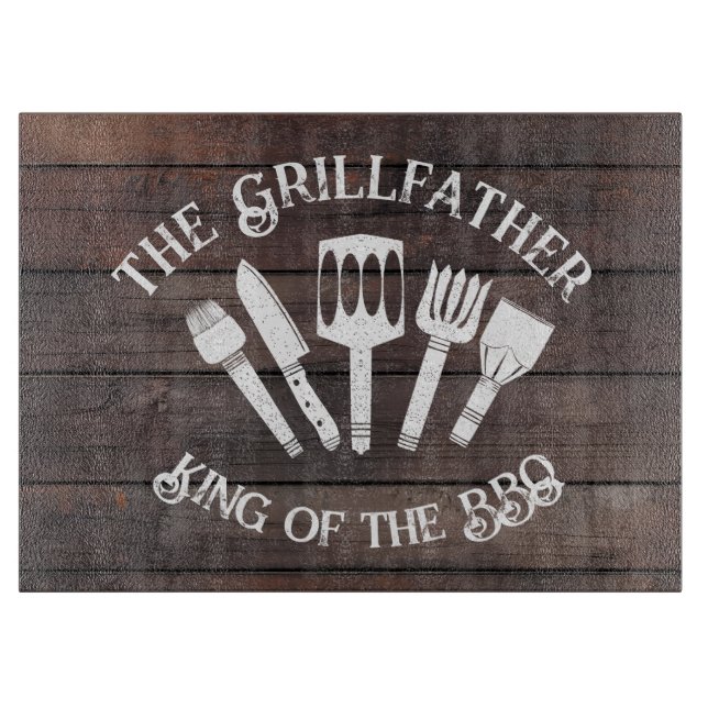 Rustic "Grillfather: Funny BBQ Gift (Framsidan)