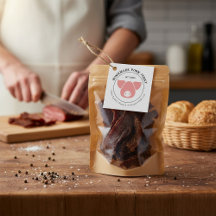 Rustic Gris Jerky Märkre med Gris Silhouette