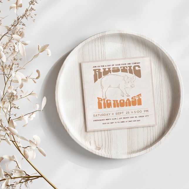 Rustic Gris Roast Inbjudningar (Skapare uppladdad)