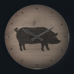 Rustic Gris Silhouette Stor Klocka<br><div class="desc">Gris Silhouette Wall Clock. Trämateriet är tryckt,  inte riktigt trä.</div>