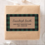 Rustic Grönt Black jul Buffalo Play Kraft Fraktsedel<br><div class="desc">Skeppsetikett med en rustik,  vintage-stil-grönt och svart buffel plaid/schackred mönster med en kraft yta för din text. Perfekt för att frakta din julklapp helgdag presenter.</div>