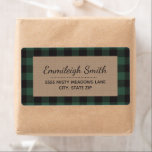 Rustic Grönt Black jul Buffalo Play Kraft Fraktsedel<br><div class="desc">Skeppsetikett med en rustik,  vintage-stil-grönt och svart buffel plaid/schackred mönster med en kraft yta för din text. Perfekt för att frakta din julklapp helgdag presenter.</div>