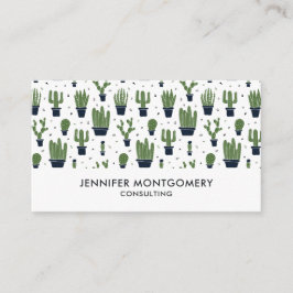 Rustic Grönt Cactus Desert Mönster Visitkort