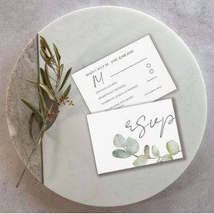 Rustic Grönt Eucalyptus Bröllop OSA Kort