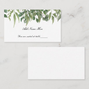 Rustic Grönt Lövs Greenery Foliage Bord Placeringskort