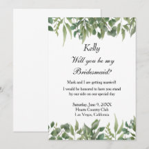 Rustic Grönt Lövs Greenery Foliage Bridesmaid