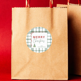 Rustic Grönt Play God jul Sticker Runt Klistermärke