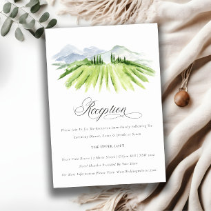 Rustic Grönt Winery Vineyard Wedding Reception Tilläggskort