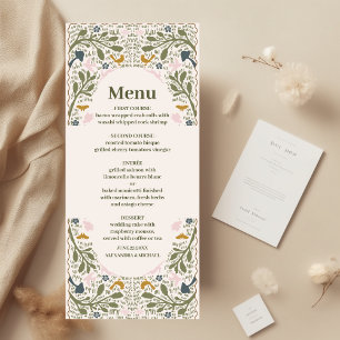 Rustic Grönt Woodland Fern Bröllop Meny