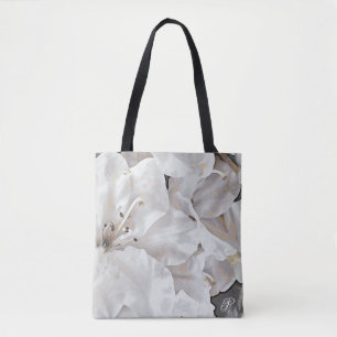 *~* Rustic Grunge Azalea Blommor Vit Neutralt Tygkasse