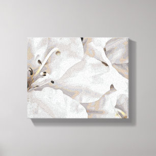 *~* Rustic Grunge Azalea Flowers White Neutralt Canvastryck
