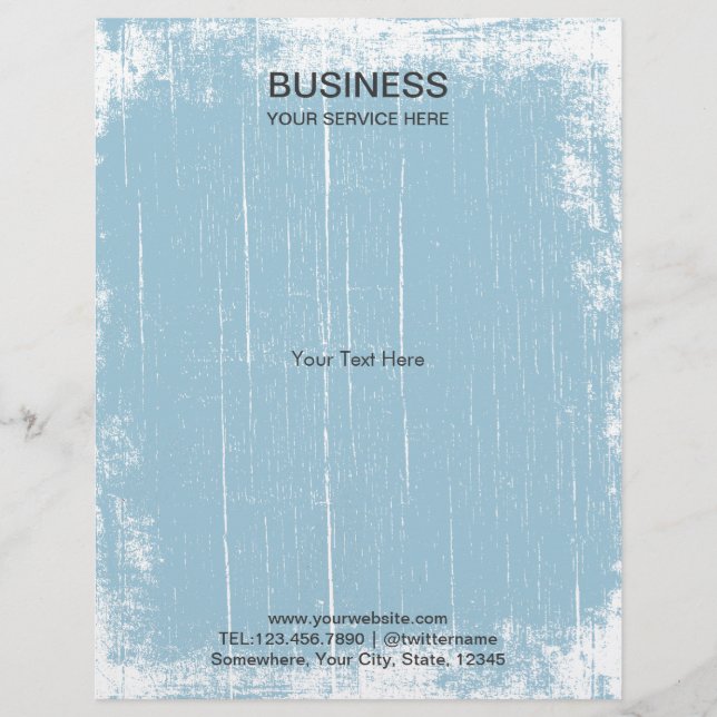 Rustic Grunge Light Blue Brochures Reklamblad (Framsidan)