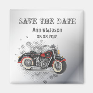 Rustic grunge Motorcyle Biker Bröllop Magnet