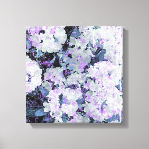 *~* Rustic Grunge Rhododendron Flowers White Canvastryck