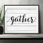 Rustic Gtern - Shiplap Wood med Anpassningsbar Fam Fototryck<br><div class="desc">En trendig-fixerapparat med modern beröring. Lägg till ett efternamn om du vill göra ett underbart minne för ett par.</div>