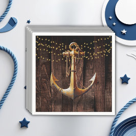 Rustic Guld Anchor Baby Shower Pappersservett
