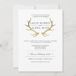 Rustic Guld Antler | ELEGANT BRÖLLOP Inbjudningar