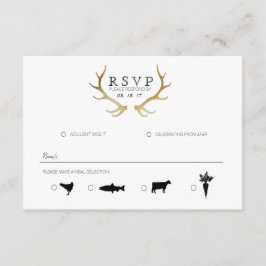 Rustic Guld Antler | OSA av Elegant Kort