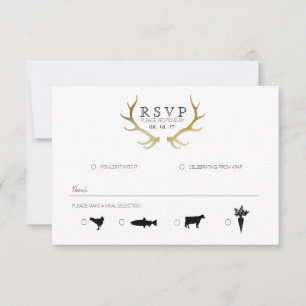 Rustic Guld Antler   OSA av Elegant Kort