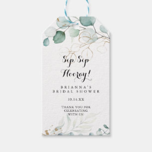 Rustic Guld Blommigt Sip Sip Hooray Möhippa Presentetikett