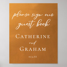 Rustic Guld Bröllop undertecknar vår gäst Bok Post Poster