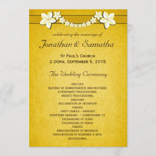 Rustic Guld Bröllopsprogram Ceremony & Party Program