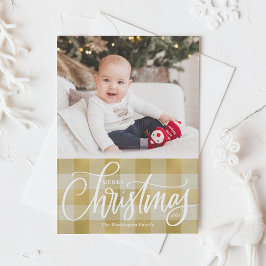 Rustic Guld Buffalo Play God jul Photo Helgkort