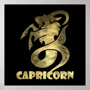 Rustic Guld Capricorn Goat 2 Poster
