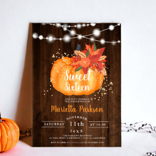 Rustic guld chic blommigt ljus  fall Söt 16 Inbjudningar
