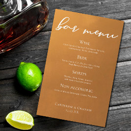 Rustic Guld Earth Tone Fall Wedding Pub Menu