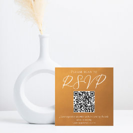 Rustic Guld Earth Tone Fall Wedding QR Code OSA Tilläggskort
