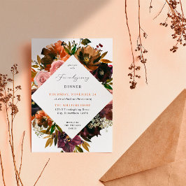 Rustic Guld Fall Blommigt Friendsgiving-inbjudan Inbjudningar