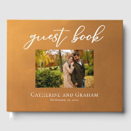 Rustic Guld Förlovning Photo Bohemian Fall Wedding Gästböcker